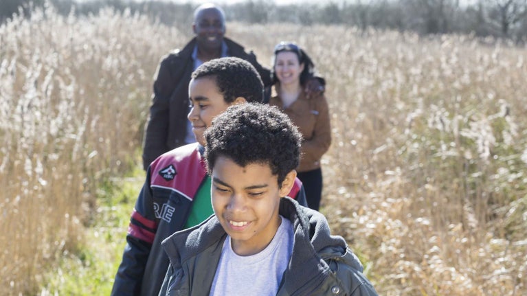 A family at Wicken Fen National Nature Reserve, Cambridgeshire